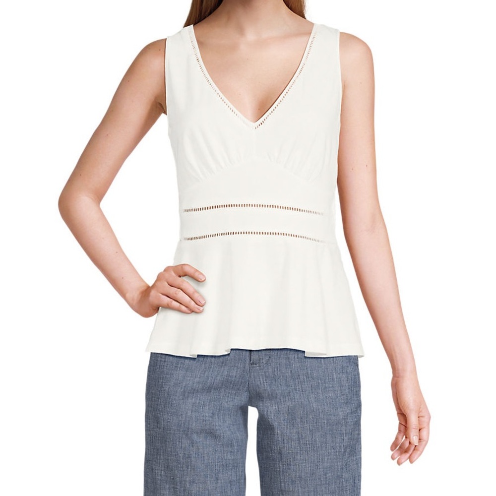 Women's Lightweight Jersey Peplum V-Neck Tank Top